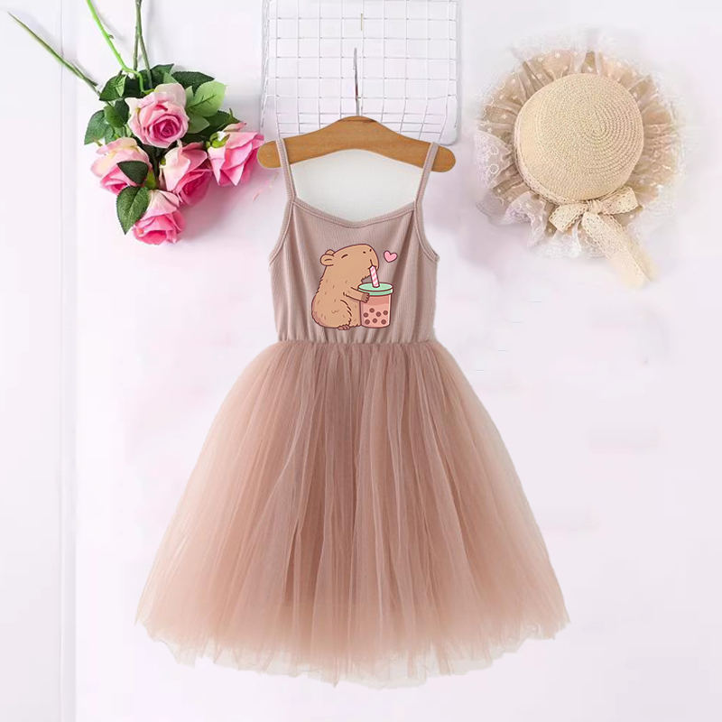 Baby Clothing Dresser - Capibara Meisjes Jurken Anime Gedrukt Schattige