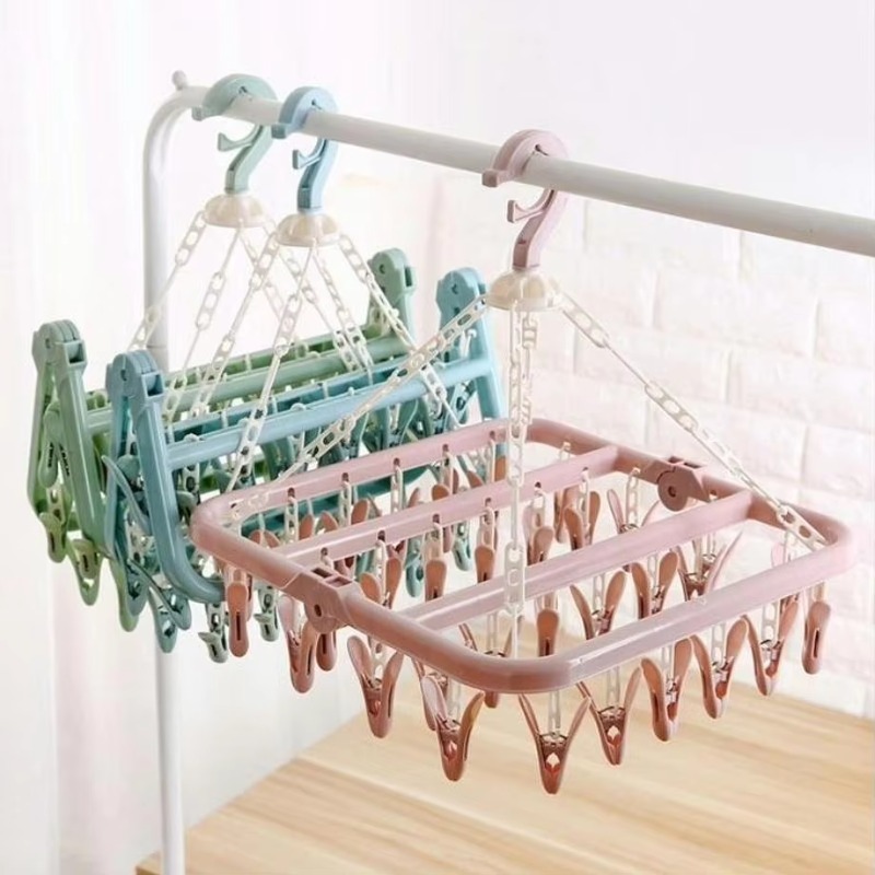 1 Stuks 32 Clips Opvouwbare Kl - Baby Clothing Hanging Rack recensie en prijs