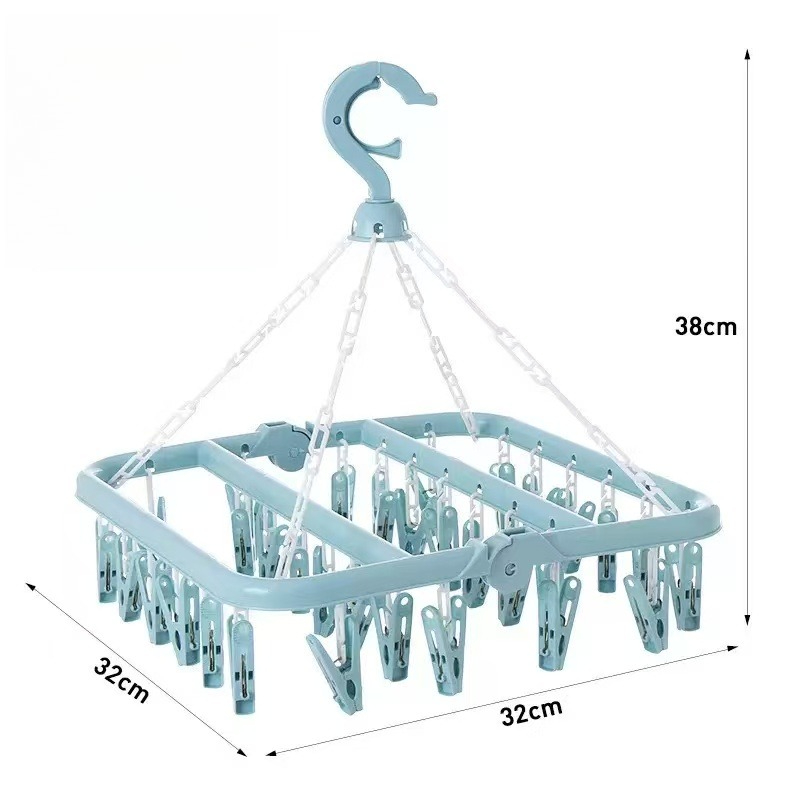 1 Stuks 32 Clips Opvouwbare Kl - Baby Clothing Hanging Rack recensie en prijs