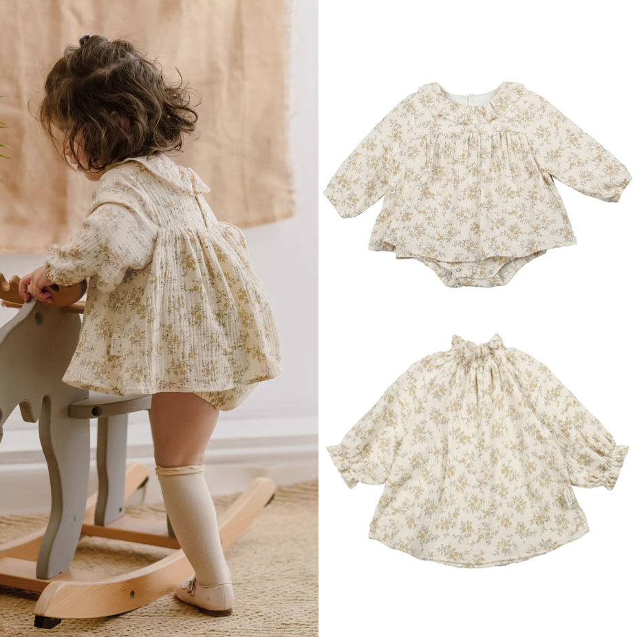 Bloemen babymeisje jurken lent - Baby Clothing Organic recensie en prijs